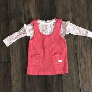 7 for all mankind baby girl 2-piece dress set, 12-18 month